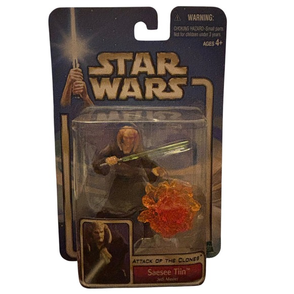 Star Wars Attack of the Clones Saesee Tiin Jedi Master Action Figure Hasbro New - Picture 14 of 16
